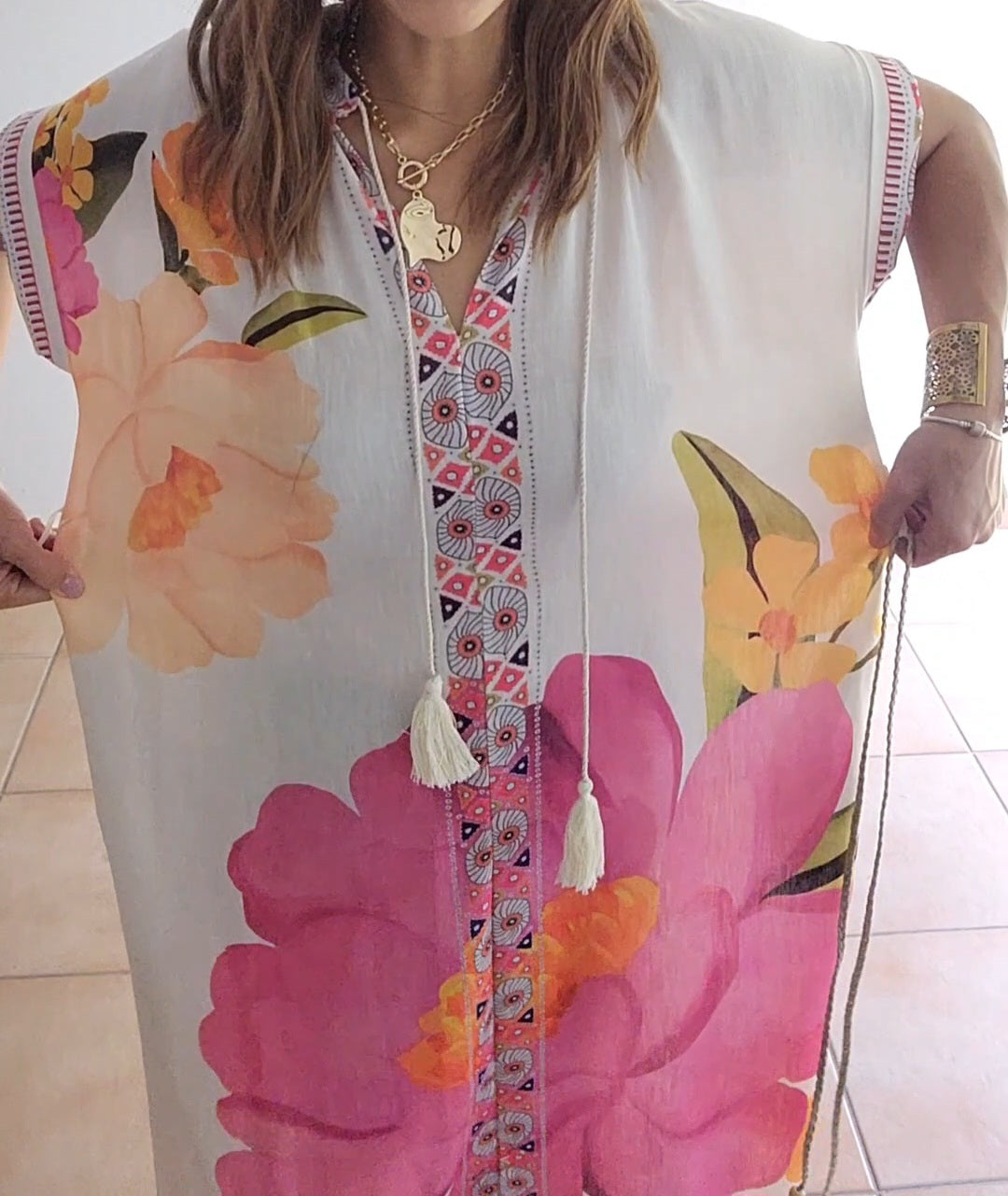 *****Linen flower dress