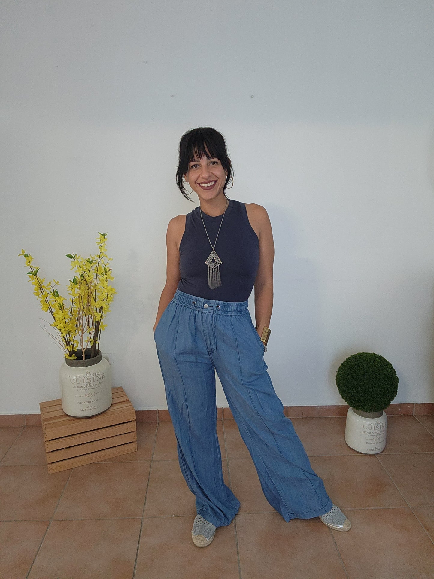 ******Tencel relaxed pants