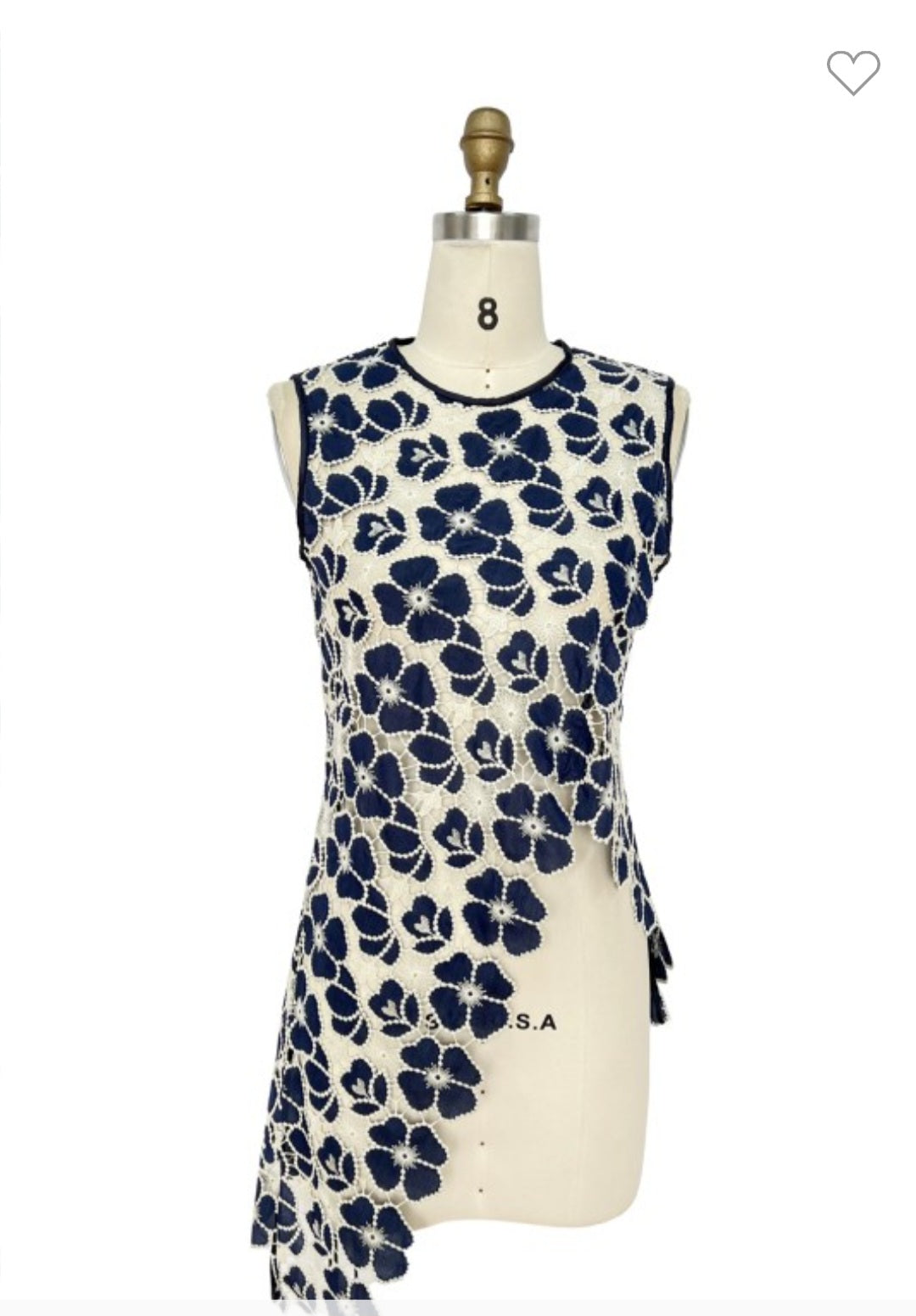 *****Floral Asymmetric Lace Sleeveless Top
