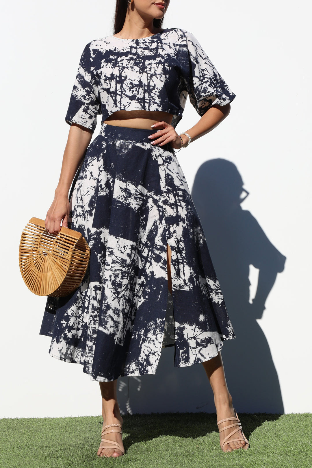 *****Tye-die woven top and skirt set