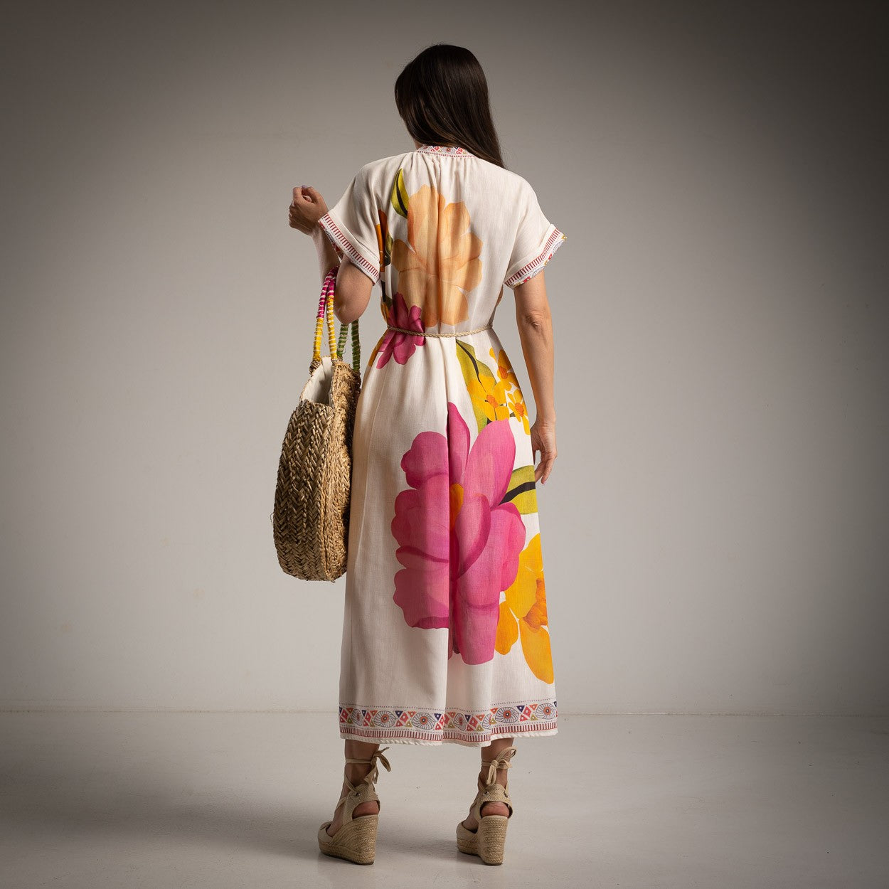 *****Linen flower dress