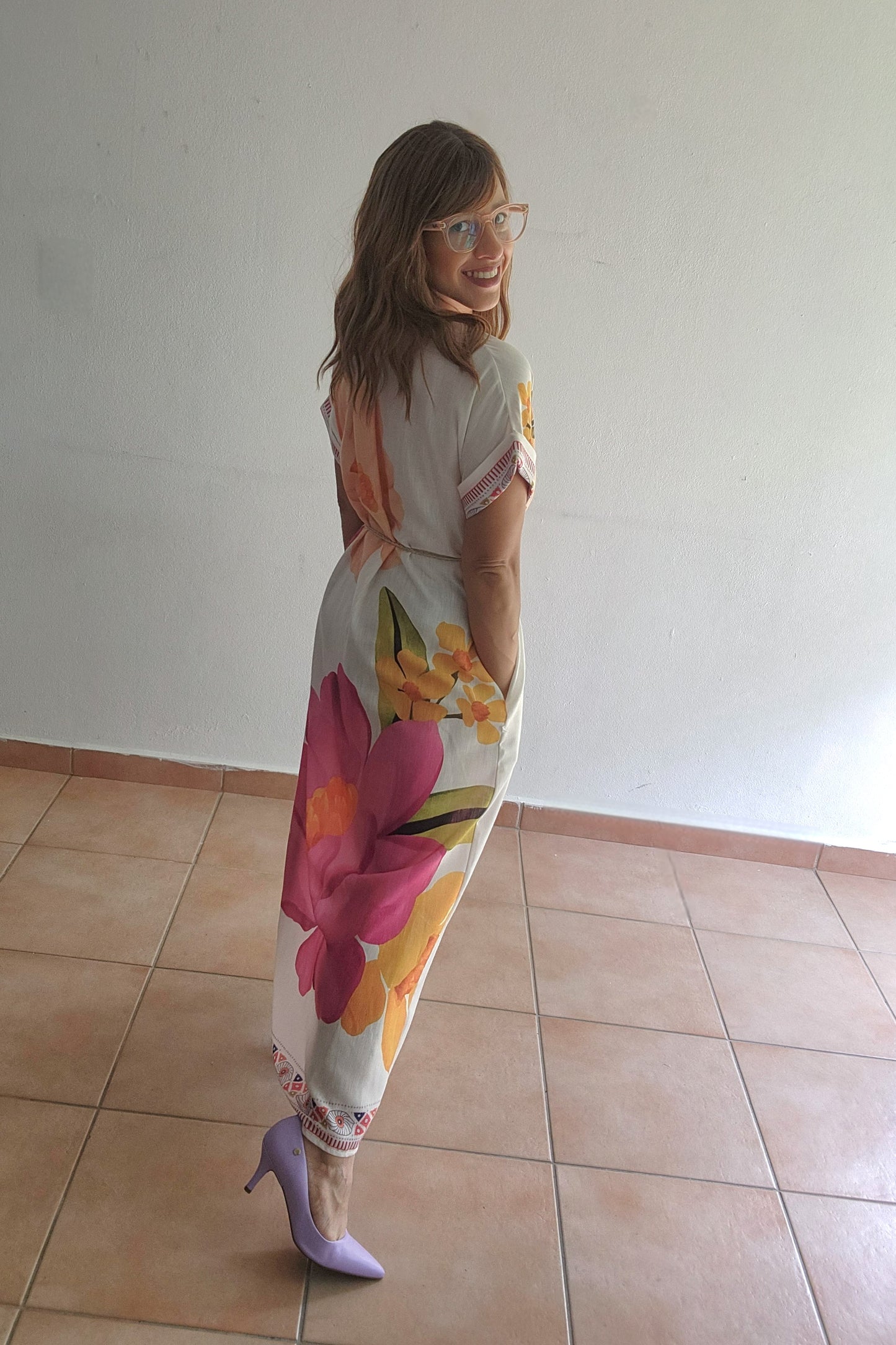 *****Linen flower dress