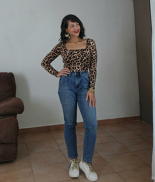 Animal print bodysuit