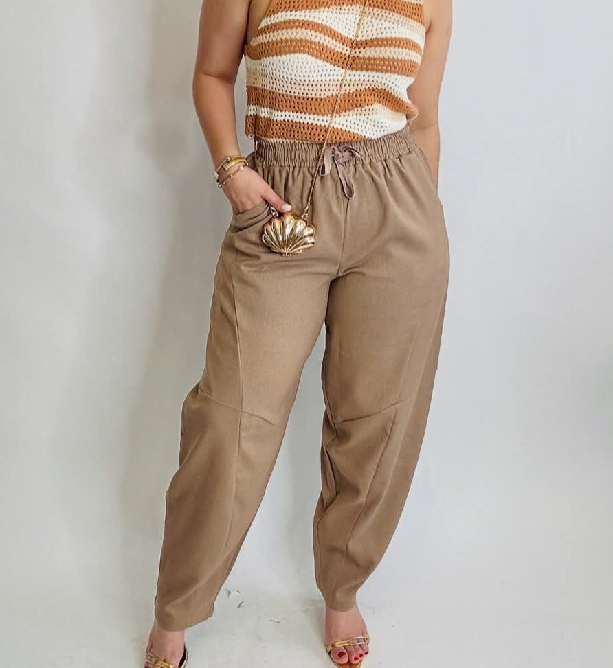 ******Barrel comfy pants [azul o taupe]