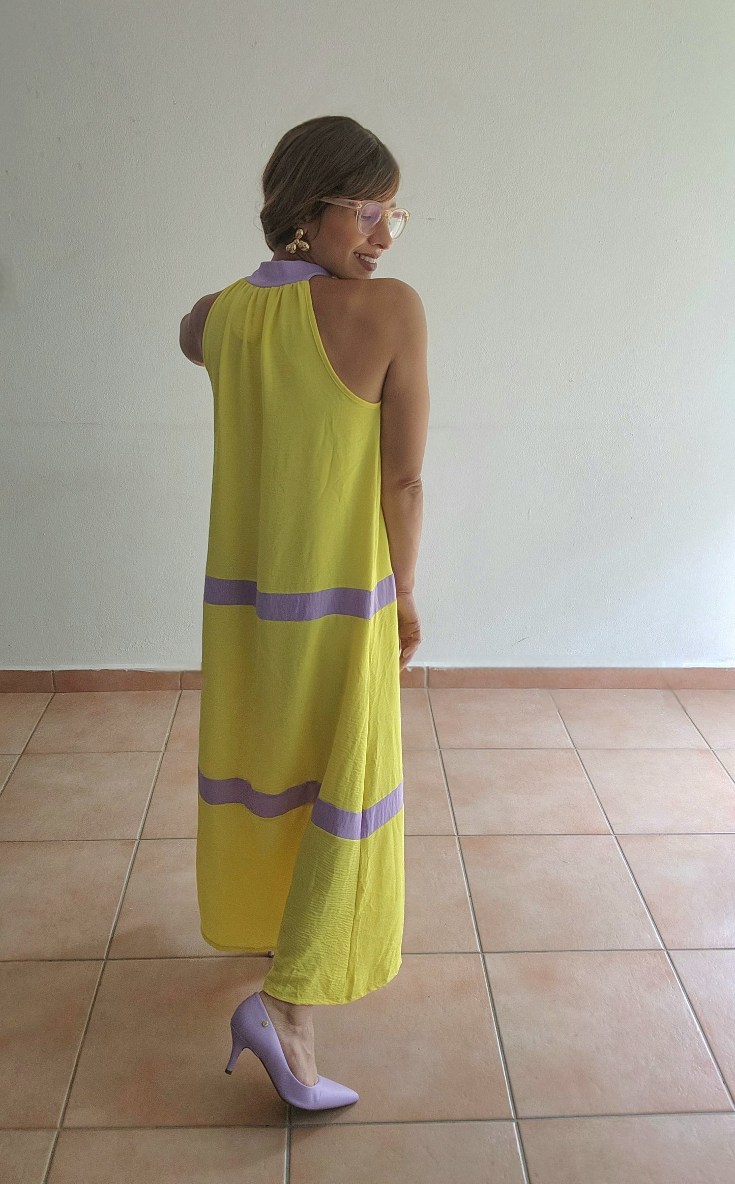 ****Halter bow [lila-yellow]