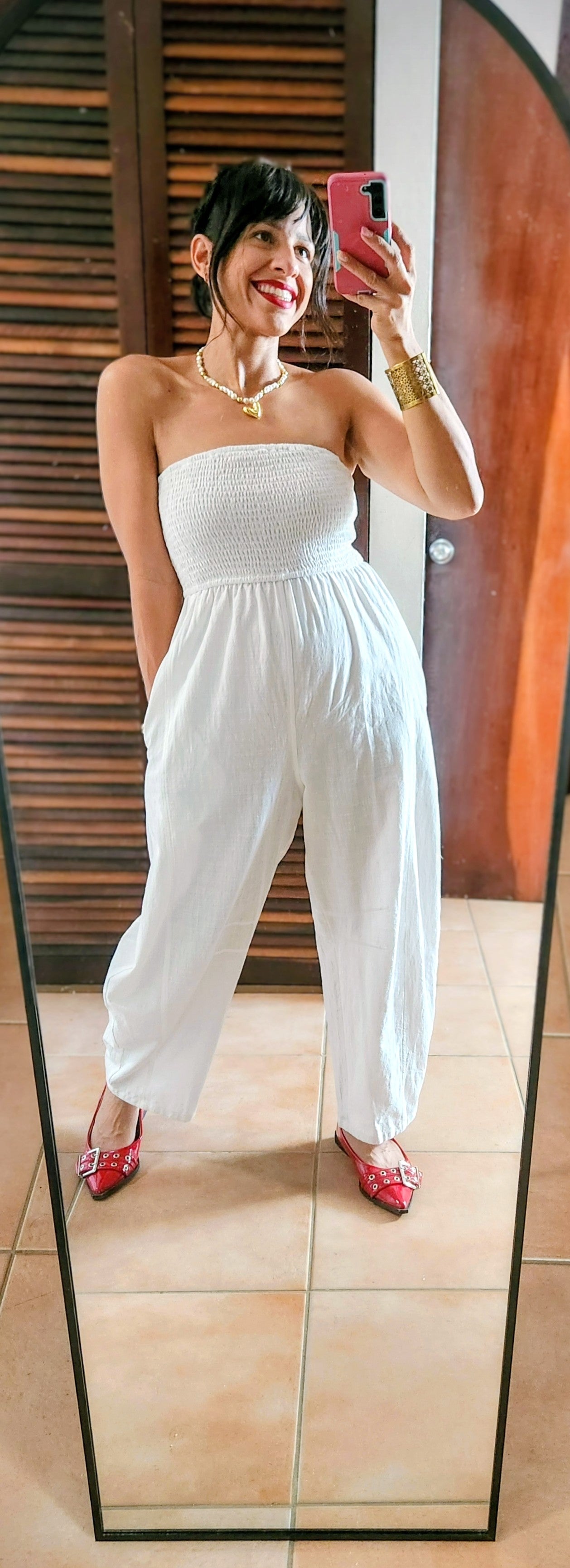 *****Barrel Smocked jumpsuit [medium y large]