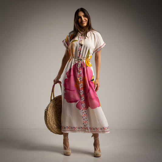 *****Linen flower dress