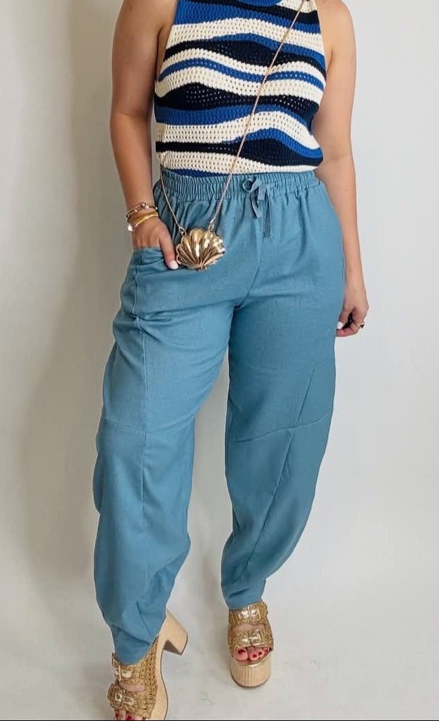 ******Barrel comfy pants [azul o taupe]