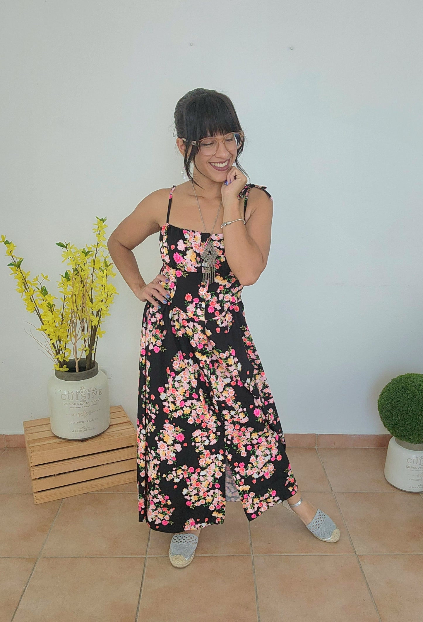 ***verano Dress [black flowers]