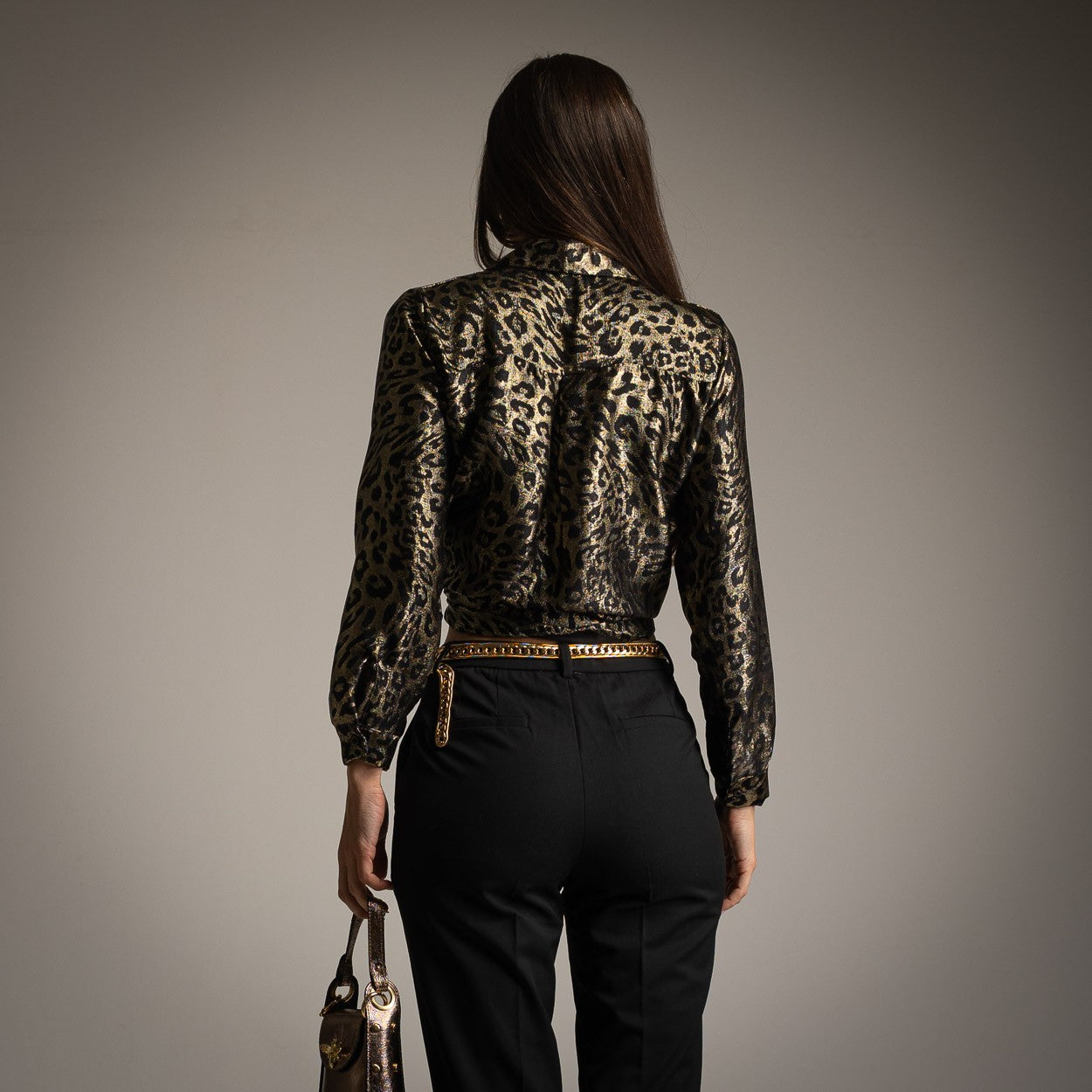 *****Animal print satin top